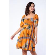 Vestido de Tecido Estampado Mercatto