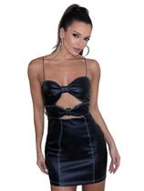 Vestido de Tecido Sintético Pesponto Alça Curto Vestido de Tecido Sintético Pesponto Alça Curto