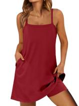 Vestido de tênis ANRABESS 2025, casual, casual, solto, vermelho, tamanho L