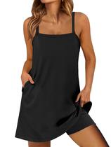 Vestido de tênis ANRABESS 2025 Summer Casual Workout Preto S