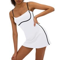 Vestido de tênis feminino AMTOSS com shorts embutidos sem mangas