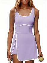 Vestido de tênis Fisoew para treino feminino com sutiã e shorts embutidos