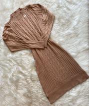 vestido de trança tricot