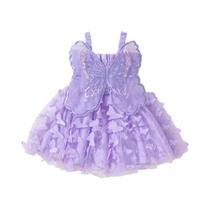 Vestido De Tule Com Asas De Borboleta Para Menina, Cor Sólida, Vestido De Festa De Aniversário