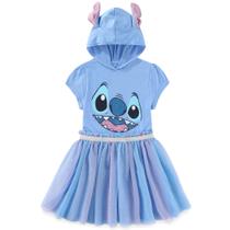 Vestido de tule com capuz de cosplay Disney Lilo & Stitch para meninas