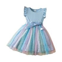 Vestido De Tule Com Lantejoulas Arco-Íris Para Meninas De 1 a 5 Anos Vestido De Princesa De Vestido De Tule Com Lantejoulas Arco-Íris Para Meninas De 1 a 5 Anos Vestido De Princesa De