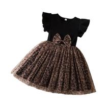 Vestido De Tule Preto Com Rosa Para Meninas, Roupas Casuais Elegantes Para Festa De Aniversário De