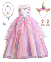 Vestido de unicórnio, fantasia de princesa TOLOYE para meninas de mais de 3 anos