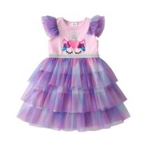 Vestido De Unicórnio Para Meninas Pequenas Em Gradiente Rosa E Roxo Com Glitter E Tule, Vestido Vestido De Unicórnio Para Meninas Pequenas Em Gradiente Rosa E Roxo Com Glitter E Tule, Vestido