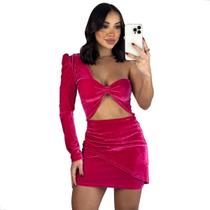 Vestido de Veludo Monalisa Manga Única Moda Luxo Lunii Vestido de Veludo Monalisa Manga Única Moda Luxo Lunii