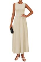 Vestido de verão Arach&Cloz sem mangas A Line em malha canelada