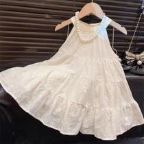 Vestido De Verão Branco Com Recortes Para Meninas Pequenas Bear Leader Fashion Vestido Sling De Vestido De Verão Branco Com Recortes Para Meninas Pequenas Bear Leader Fashion Vestido Sling De