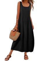 Vestido de verão casual Maxi MEROKEETY 2025 Summer Beach Black Women Vestido de verão casual Maxi MEROKEETY 2025 Summer Beach Black Women