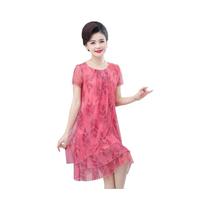Vestido De Verão Com Estampa Floral Para Mulheres, Casual, Gola Redonda, Manga Curta, Elegante, Vestido De Verão Com Estampa Floral Para Mulheres, Casual, Gola Redonda, Manga Curta, Elegante,
