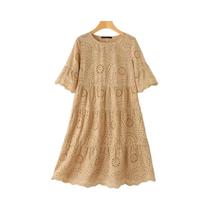 Vestido De Verão Com Patchwork De Renda, Manga Curta, Gola Redonda, Vestido Casual Em Linha a ZANZEA Vestido De Verão Com Patchwork De Renda, Manga Curta, Gola Redonda, Vestido Casual Em Linha a ZANZEA