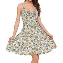 Vestido de verão domirica feminino com estampa coreopsis, moda de verão