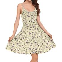 Vestido de verão domirica Floral Spaghetti Strap A Line 2GG feminino Vestido de verão domirica Floral Spaghetti Strap A Line 2GG feminino