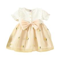 Vestido De Verão Em Algodão Com Laço Para Bebê Menina, Vestido Princesa Doce E Confortável, Roupas Vestido De Verão Em Algodão Com Laço Para Bebê Menina, Vestido Princesa Doce E Confortável, Roupas