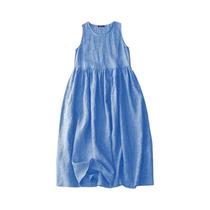 Vestido De Verão Feminino Sem Mangas Com Estampa Xadrez Casual Vestido De Praia Solto Com Decote Vestido De Verão Feminino Sem Mangas Com Estampa Xadrez Casual Vestido De Praia Solto Com Decote