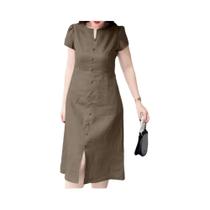 Vestido De Verão Feminino ZANZEA Casual Midi Com Mangas Curtas Elegante E Chic 2024 Vestido De Verão Feminino ZANZEA Casual Midi Com Mangas Curtas Elegante E Chic 2024