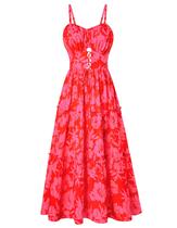 Vestido de verão GRACE KARIN 2025 Boho Flowy Floral com decote em V