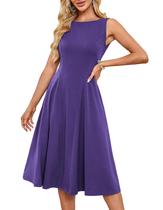 Vestido de verão GRACE KARIN A Line Flowy Mangas Purple