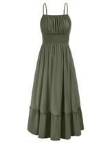 Vestido de verão GRACE KARIN feminino de verão Maxi verde-oliva tamanho L
