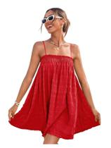 Vestido de verão MakeMechic Flowy Cami Mini Dress Ruffle Swing