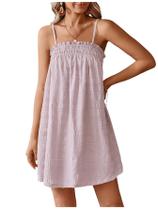 Vestido de verão MakeMechic Flowy Cami Mini Vestido Ruffle Swing Pink XS