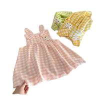 Vestido De Verão Para Meninas Com Gola Peter Pan E Orelhas De Coelho, Vestido De Princesa Fofo Para Vestido De Verão Para Meninas Com Gola Peter Pan E Orelhas De Coelho, Vestido De Princesa Fofo Para