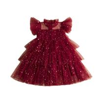 Vestido De Verão Para Meninas Com Lantejoulas E Tule, Estilo Bolo, Fofo E Doce, Para Festa De Vestido De Verão Para Meninas Com Lantejoulas E Tule, Estilo Bolo, Fofo E Doce, Para Festa De