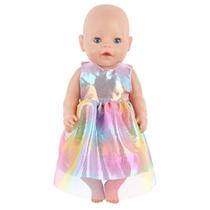 Vestido De Verão Para Meninas Com Renda E Saia Colorida Para Bonecas Americanas De 18 Polegadas E Vestido De Verão Para Meninas Com Renda E Saia Colorida Para Bonecas Americanas De 18 Polegadas E