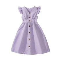 Vestido De Verão Para Meninas De 8 a 12 Anos, Estilo Doce, Vestido Casual Para Formatura, Festa De