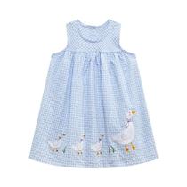 Vestido De Verão Para Meninas Little Maven Em Algodão Com Estampa De Patinhos, Vestidos Casuais Para