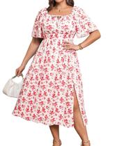 Vestido de verão Pinup Fashion 2025 Milkmaid Sun Floral Pink Vestido de verão Pinup Fashion 2025 Milkmaid Sun Floral Pink