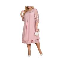 Vestido De Verão plus Size Com Bordado Floral Patchwork Para Mulheres Solto Para Casamento Festa