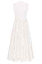 Vestido de verão PRETTYGARDEN 2025 Eyelet Regata Maxi com bolsos