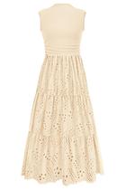 Vestido de verão PRETTYGARDEN 2025 Eyelet Regata Maxi com bolsos