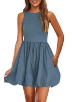 Vestido de verão PRETTYGARDEN 2025 sem mangas com bolsos Vestido de verão PRETTYGARDEN 2025 sem mangas com bolsos