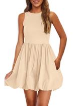 Vestido de verão PRETTYGARDEN 2025 sem mangas Regata Bubble Dress