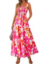 Vestido de verão PRETTYGARDEN Floral sem mangas Maxi para mulheres Vestido de verão PRETTYGARDEN Floral sem mangas Maxi para mulheres