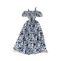 Vestido De Verão Romântico Com Estampa Floral Para Mulheres, Off-Shoulder, Longo, Para Férias Na