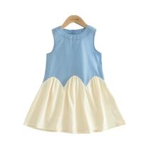 Vestido De Verão Sem Mangas Em Patchwork Para Meninas De 2 a 7 Anos Estilo Coreano Doce E Simples Vestido De Verão Sem Mangas Em Patchwork Para Meninas De 2 a 7 Anos Estilo Coreano Doce E Simples