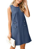 Vestido de verão Simplee Apparel 2025 Jeans Vintage Azul Escuro Vestido de verão Simplee Apparel 2025 Jeans Vintage Azul Escuro