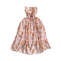 Vestido De Verão Vintage Com Estampa Floral, Alças Finas E Cintura Alta Para Mulheres, Vestido De