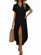 Vestido de verão Yousify 2026 para mulheres com bolsos pretos