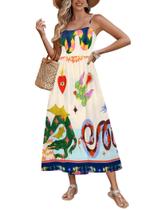 Vestido de verão Zeagoo 2025 para mulheres com estampa floral tamanho XL Vestido de verão Zeagoo 2025 para mulheres com estampa floral tamanho XL