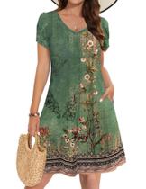 Vestido de verão Zeagoo Casual para mulheres com estampa floral vintage
