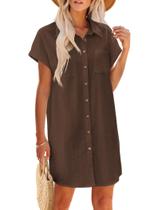 Vestido de verão Zeagoo Summer Aline de manga curta para mulheres