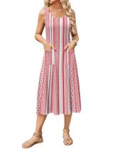 Vestido de verão Zeagoo Vestido de verão casual com estampa floral em linha A Vestido de verão Zeagoo Vestido de verão casual com estampa floral em linha A